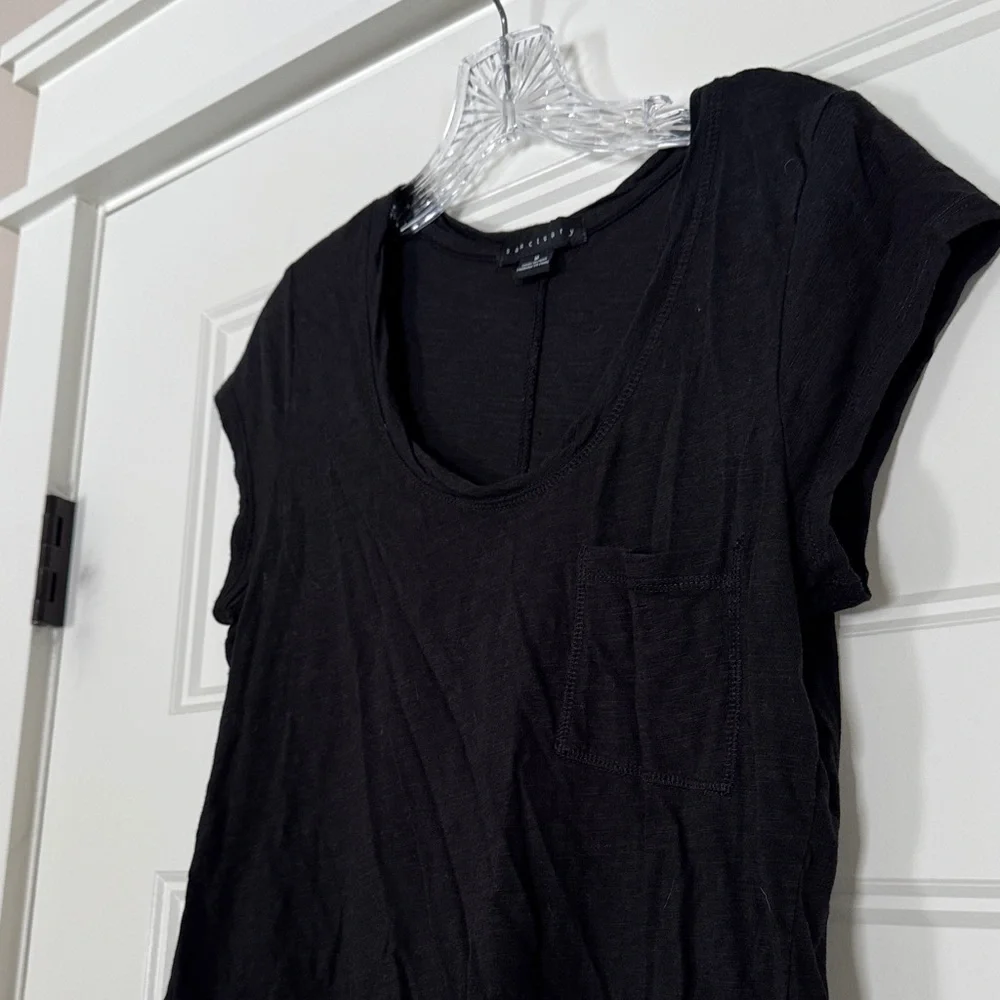 Sanctuary Black Cap Sleeve Tee Pocket detail Medium - Picture 4 of 8
